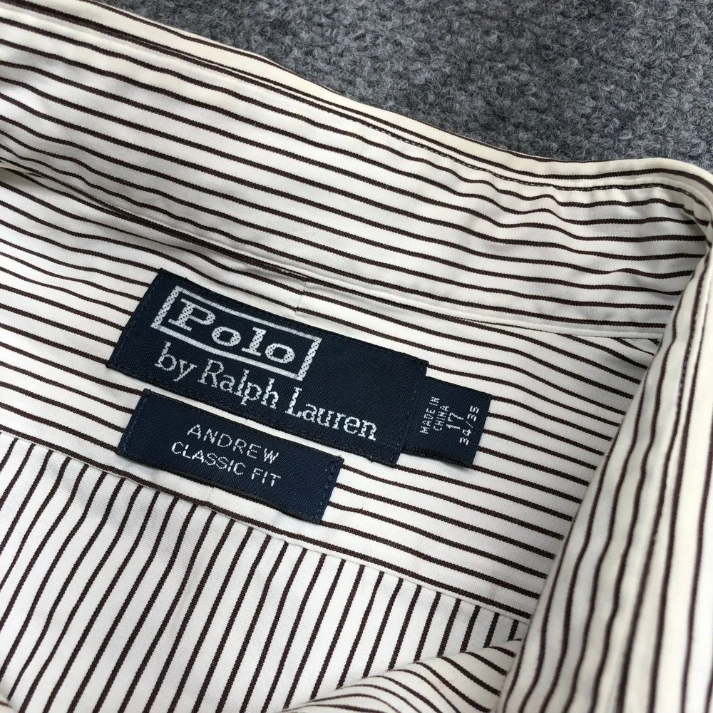 Polo Ralph Lauren Andrew Classic Fit Mens Striped Button Down Shirt 17 34/35